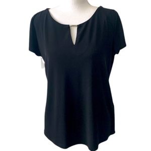 Calvin Klein Short Sleeve Blouse Color Black Size M